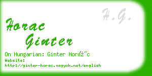 horac ginter business card